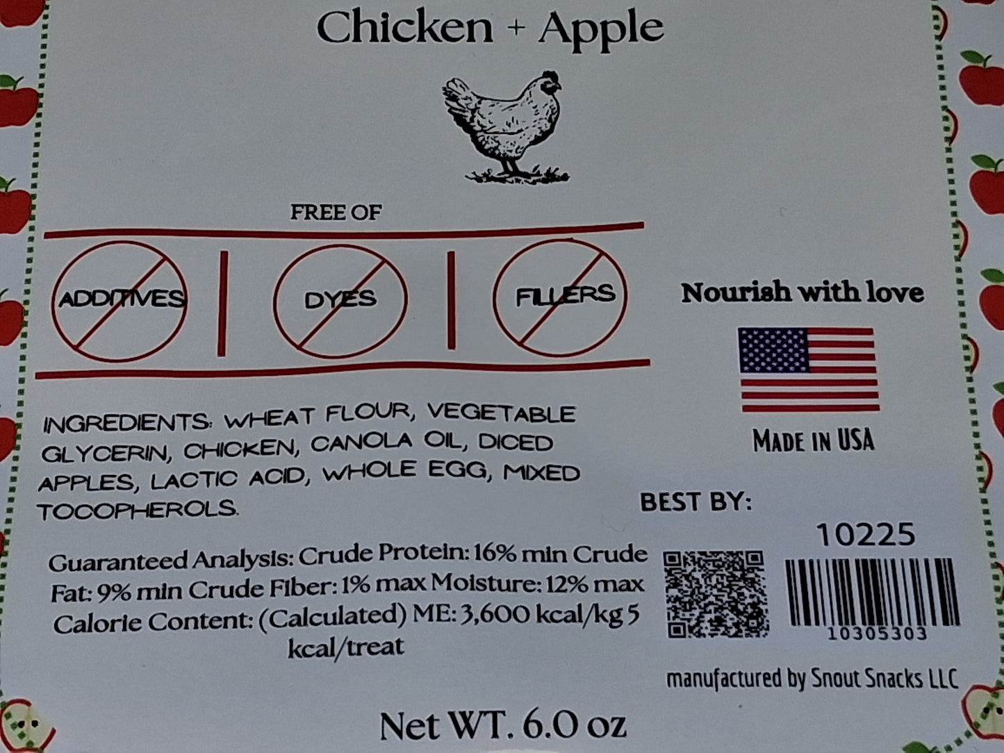 Chicken & Apple Dog Treats (6 oz)