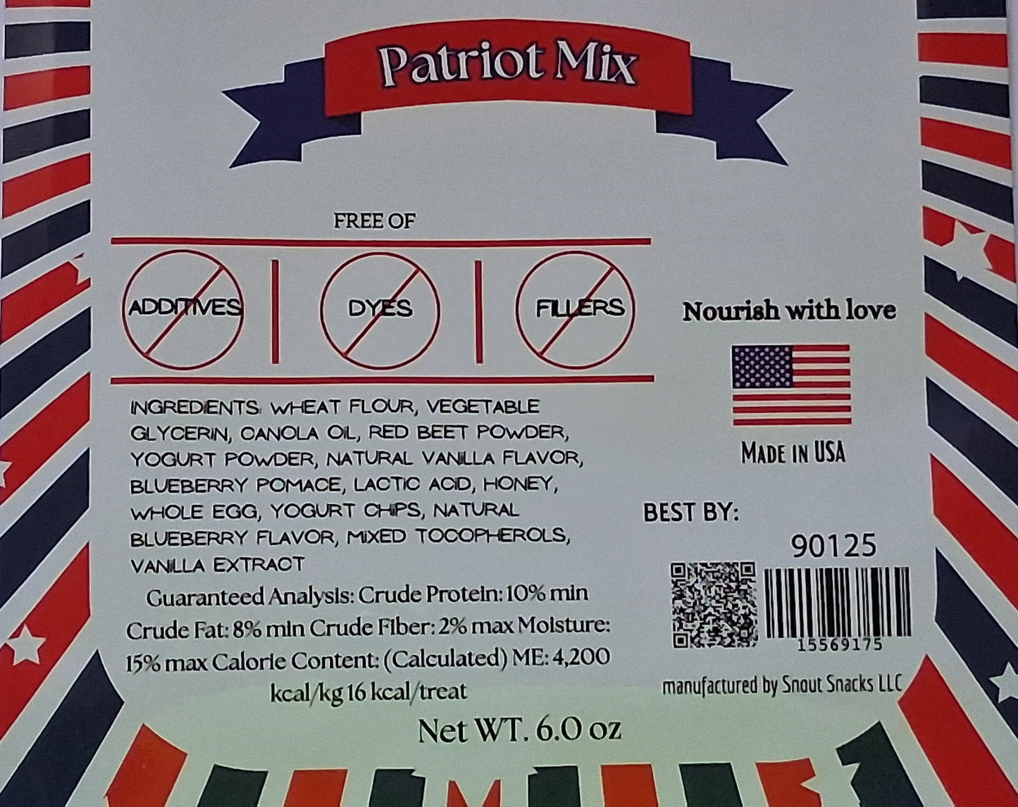Patriot Mix Dog Treats – Crunchy Biscuits (6 oz)
