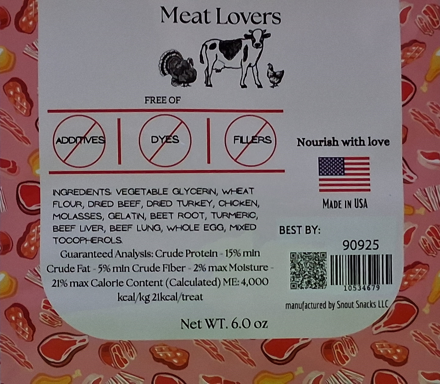 Meat Lovers Dog Treats – Chicken, Beef & Turkey Recipe (6 oz)