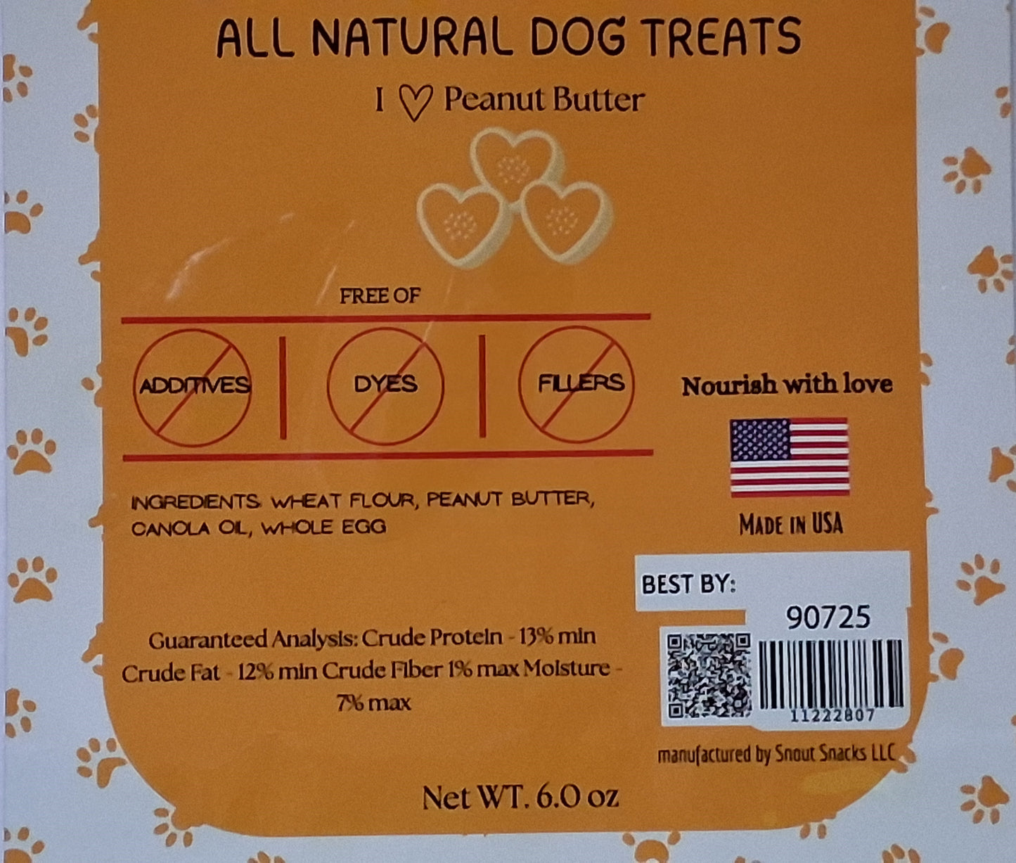 I Heart Peanut Butter Dog Treats – Crunchy Biscuits (6 oz)