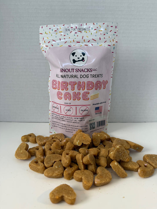 Birthday Cake Dog Treats – Crunchy Biscuits (6 oz)