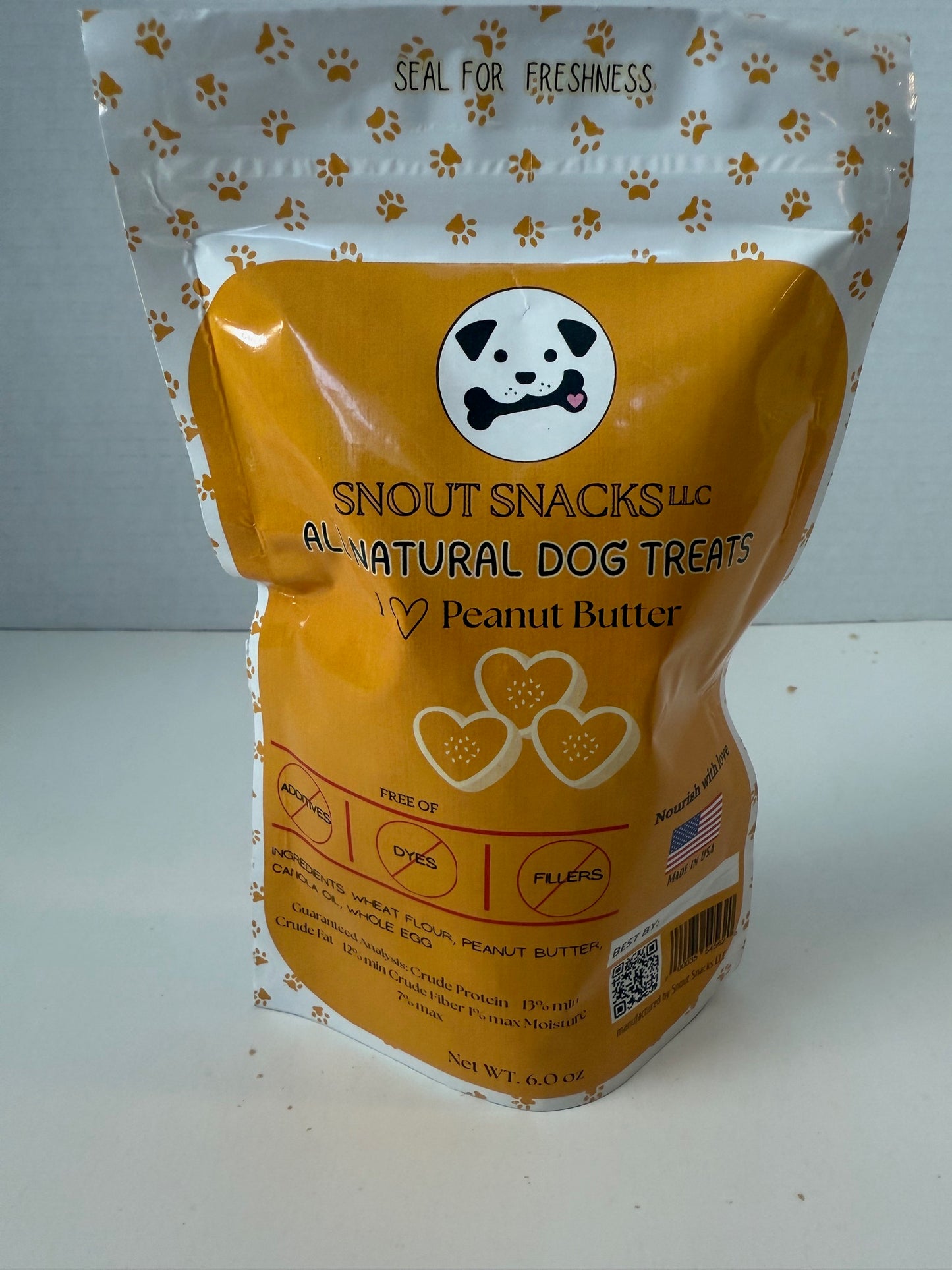 I Heart Peanut Butter Dog Treats – Crunchy Biscuits (6 oz)