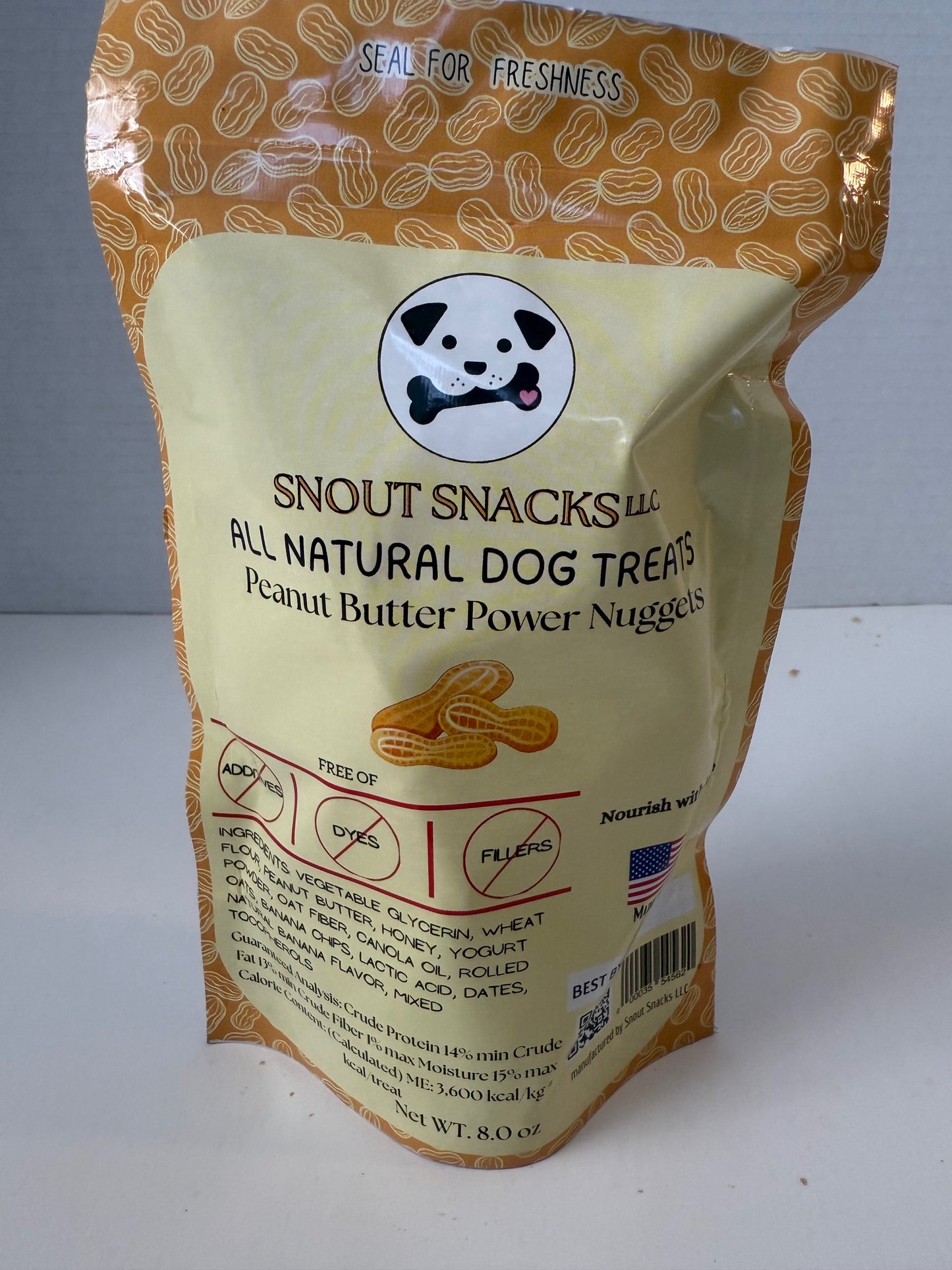 Peanut Butter Power Nuggets – Crunchy Dog Treats (8 oz