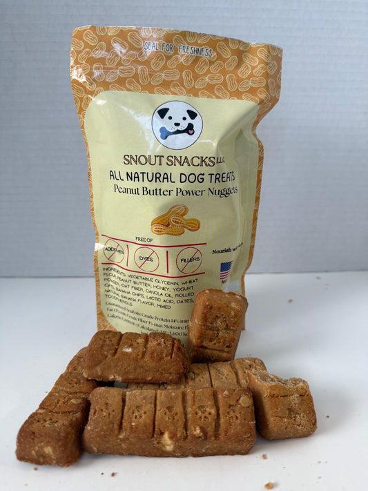 Peanut Butter Power Nuggets – Crunchy Dog Treats (8 oz